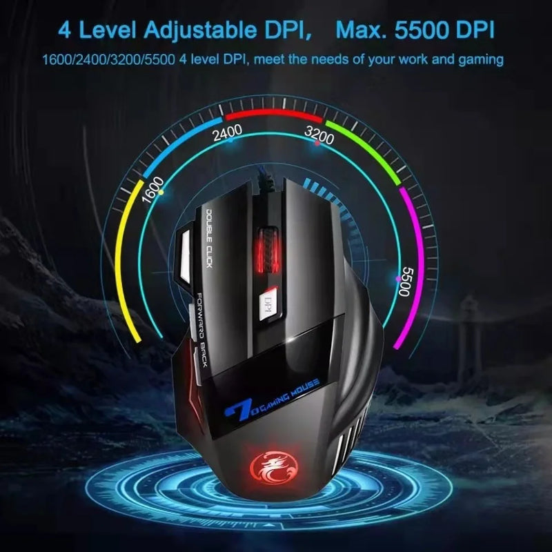 Mouse Gamer X7 com LED laser X7 USB Botões Profissionais