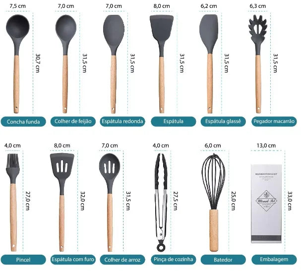 Kit Utensílios de Cozinha Premium